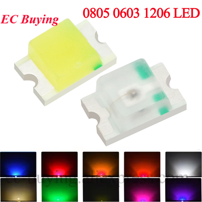 100Pcs 0805 0603 1206 SMD LED  - Yellow Food Snacks review and price
