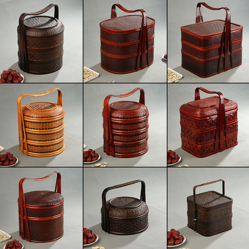 Bamboo Picnic Basket with Lid  - Snacks Food Hamper Basket review and price